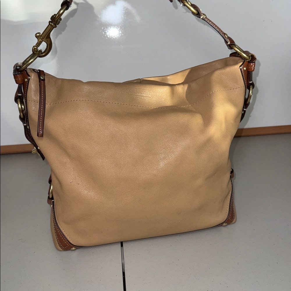Coach Carly Large Hobo Bag Beige Leather Y2K Slouchy Shoulder Bag Vintage - Picture 4 of 15